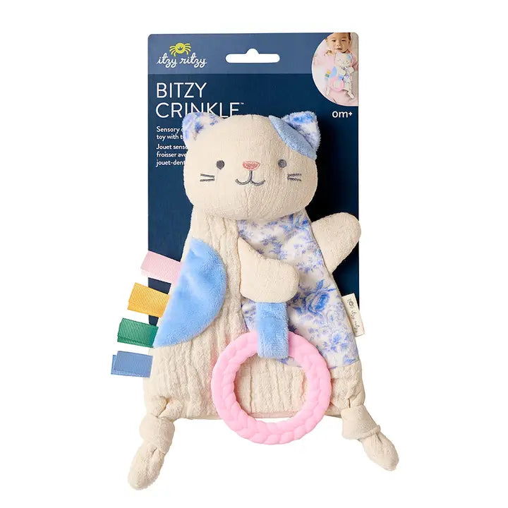 Bitzy Crinkle Sensory Toy w/Teether