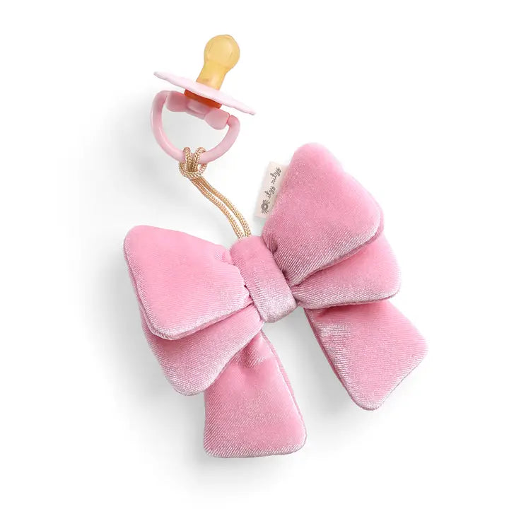 Bitzy Pal Natural Rubber Pacifier & Plush | Bow
