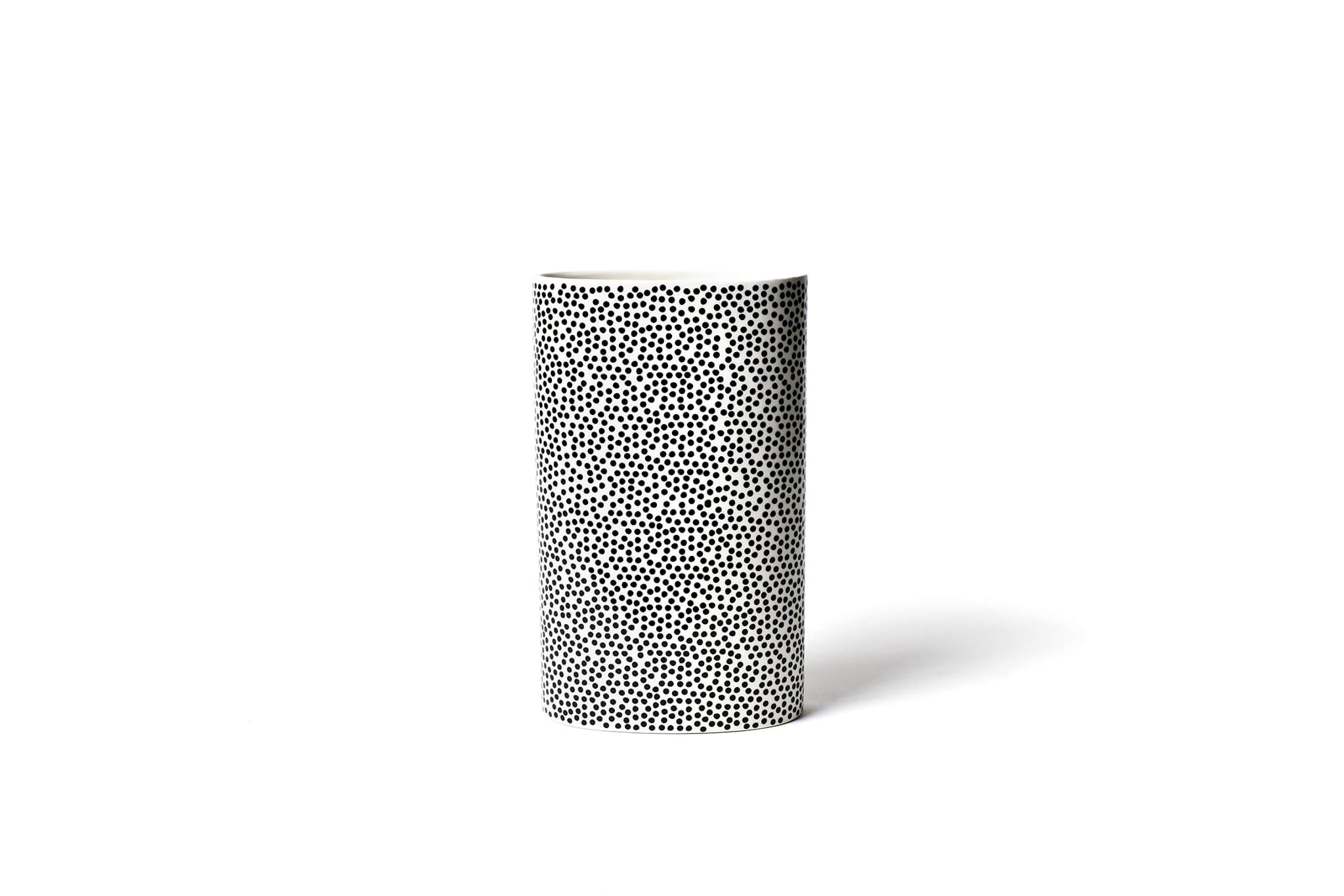 Black Small Dot Big Oval Vase