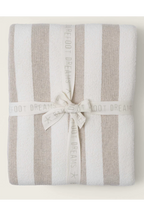 Cozy Chic Cotton Classic Stripe Throw - Oatmeal Cream