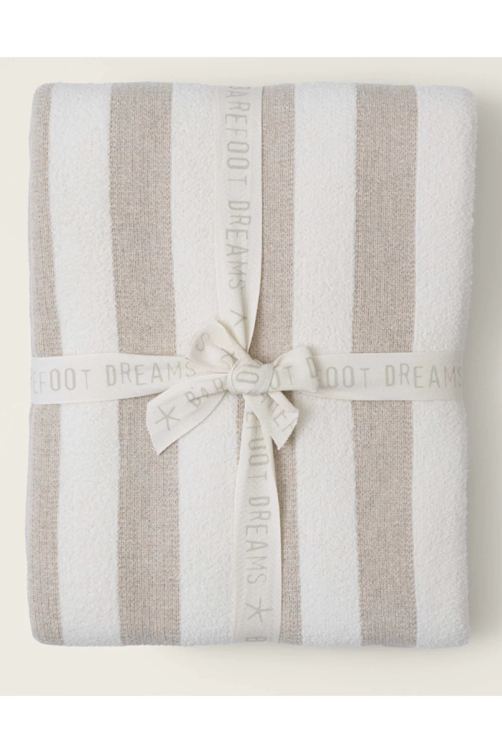Cozy Chic Cotton Classic Stripe Throw - Oatmeal Cream