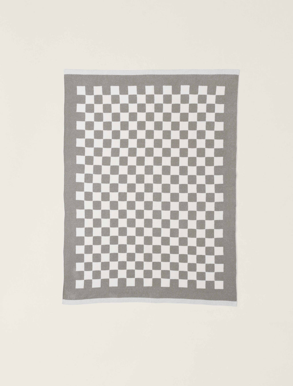 Cozy Chic Cotton Checkered Throw - Eucalyptus / Cream