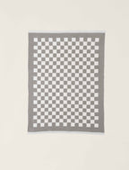 Cozy Chic Cotton Checkered Throw - Eucalyptus / Cream