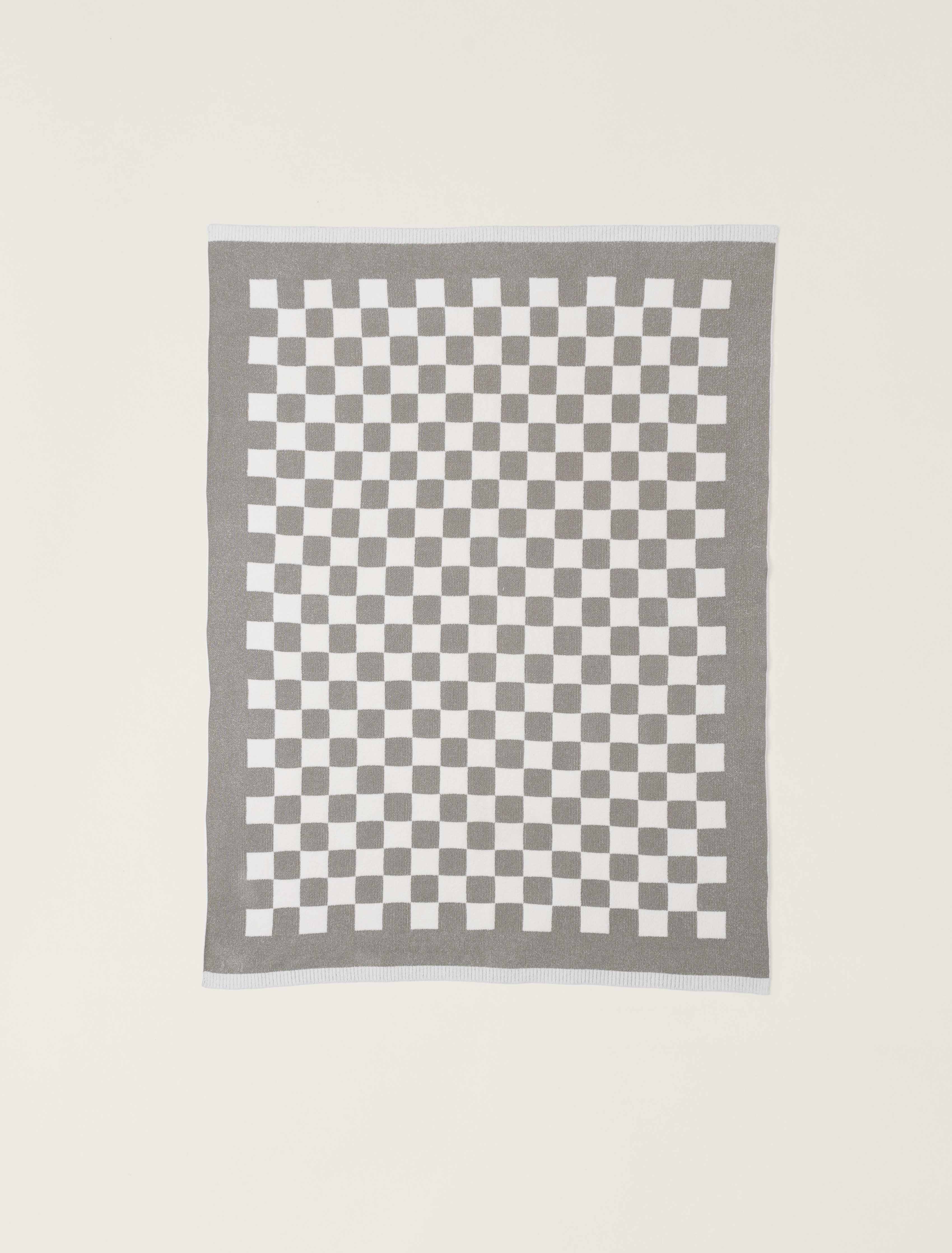 Cozy Chic Cotton Checkered Throw - Eucalyptus / Cream