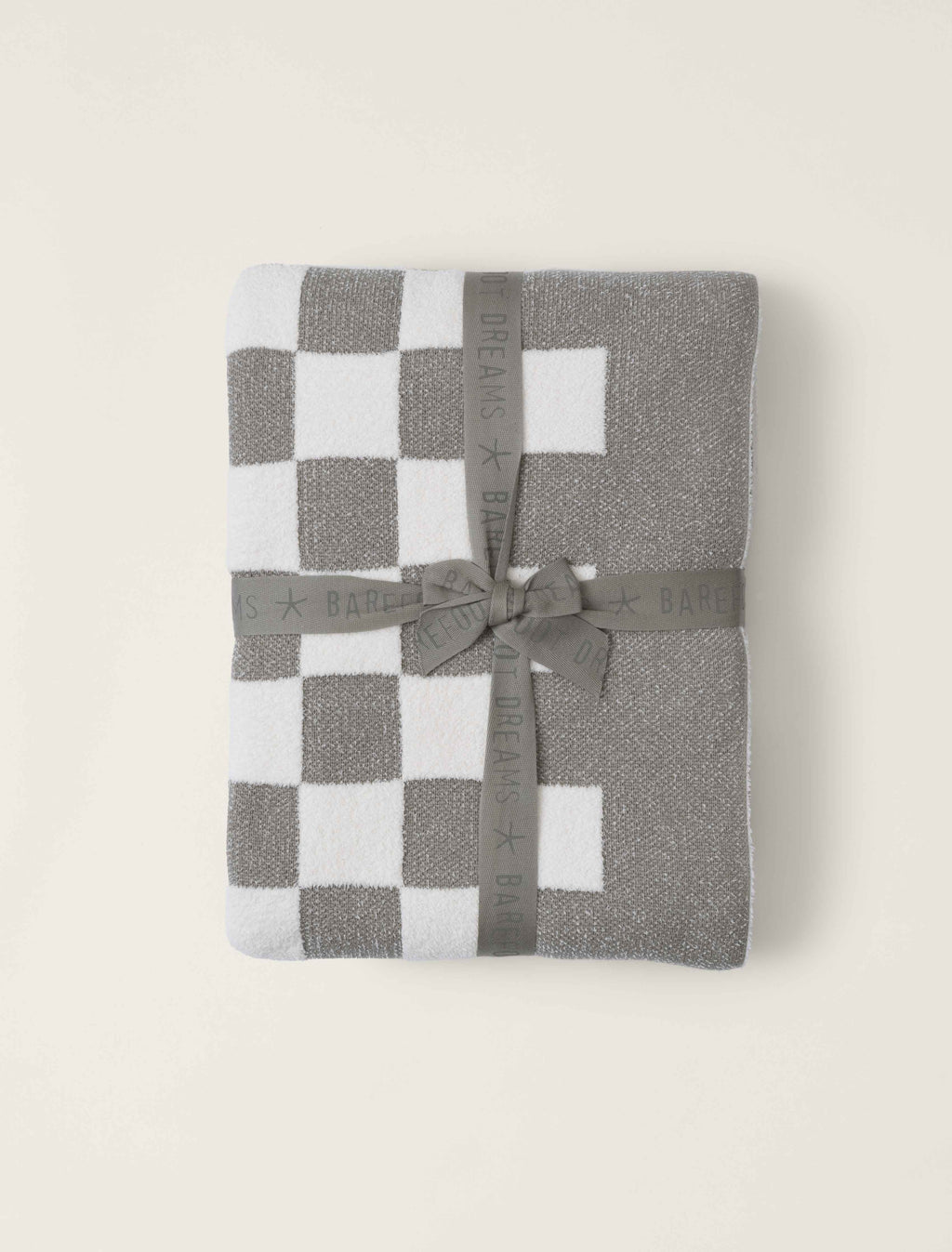 Cozy Chic Cotton Checkered Throw - Eucalyptus / Cream