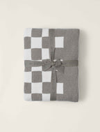 Cozy Chic Cotton Checkered Throw - Eucalyptus / Cream