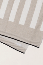 Cozy Chic Cotton Classic Stripe Throw - Oatmeal Cream