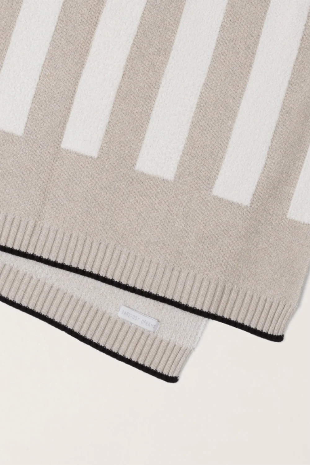 Cozy Chic Cotton Classic Stripe Throw - Oatmeal Cream