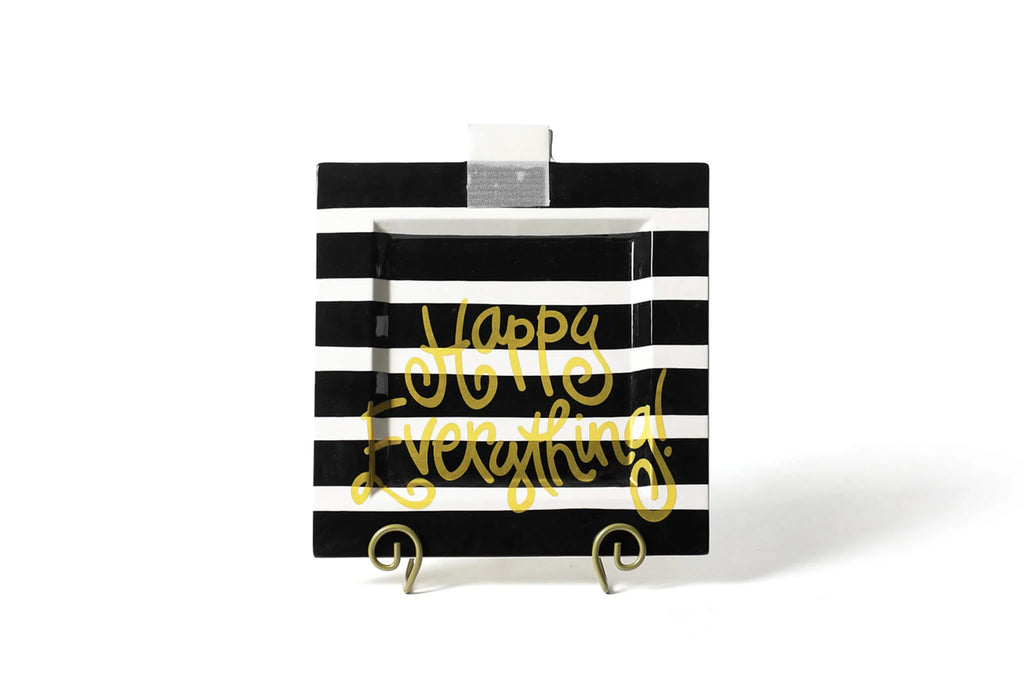 HE - Black Stripe Happy Everything Big Square Platter