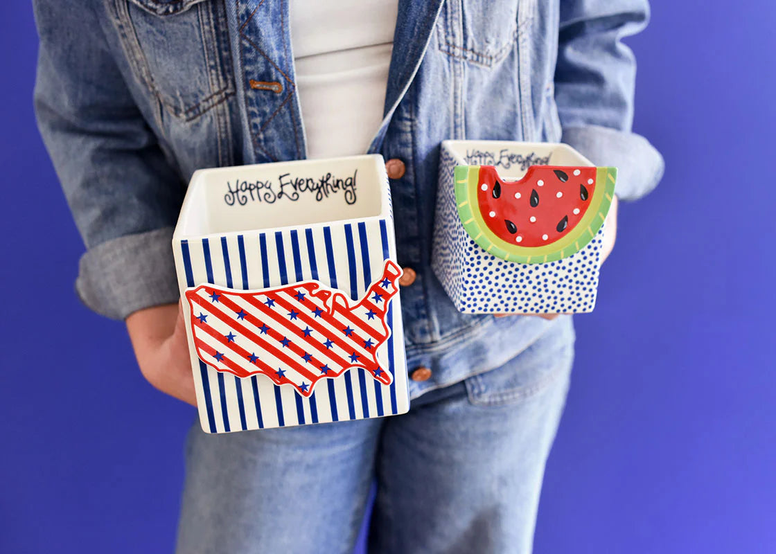 Indigo Skinny Stripe Mini Nesting Cube-Medium