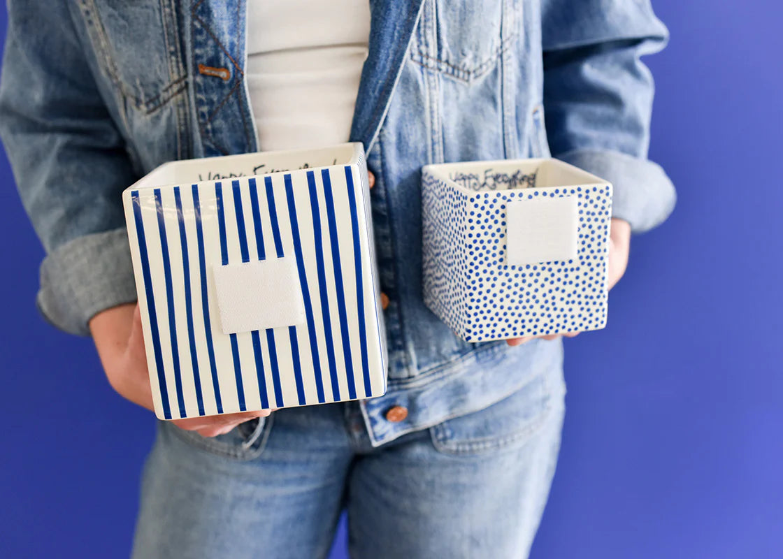 Indigo Small Dot Mini Nesting Cube-Small
