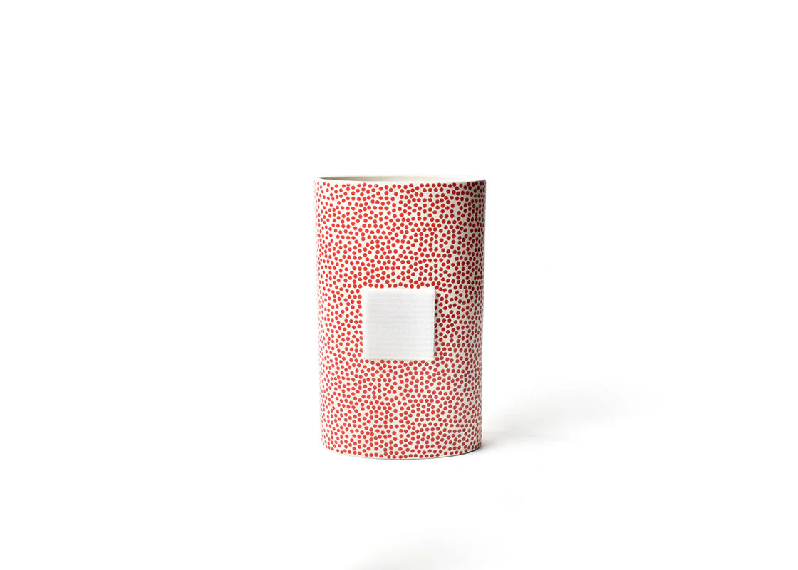 Red Small Dot Big Oval Vase