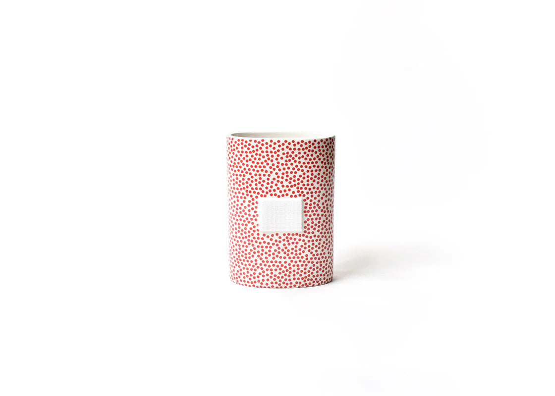 Red Small Dot Mini Oval Vase