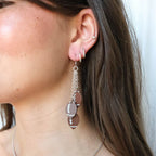 Touchdown Football Earrings - Silver