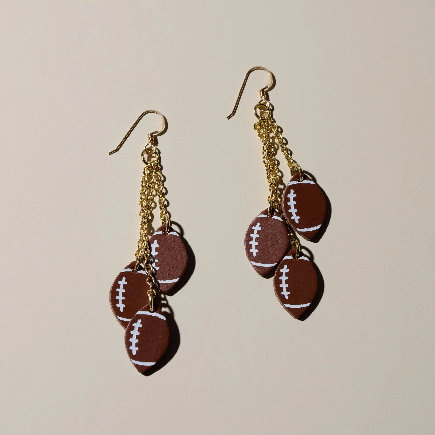 Touchdown Football Earrings - Silver