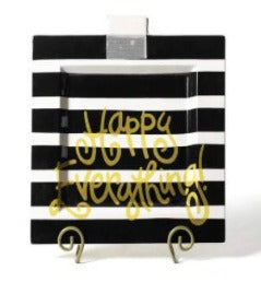 HE - Black Stripe Happy Everything Big Square Platter