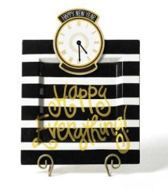 HE - Black Stripe Happy Everything Big Square Platter