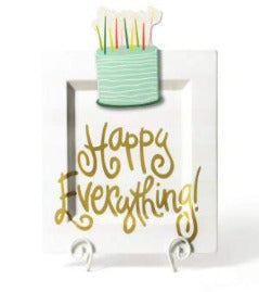 HE - White Stripe Happy Everything Big Square Platter
