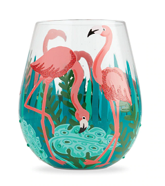 Lolita Stemless Wine Glass - Fancy Flamingo