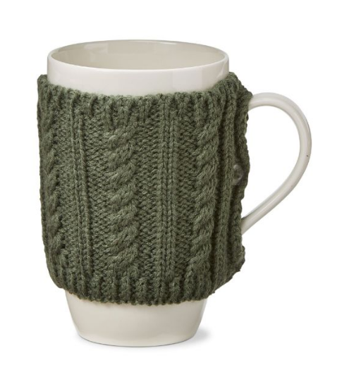 WARM WISHES SWEATER MUG DK GREEN